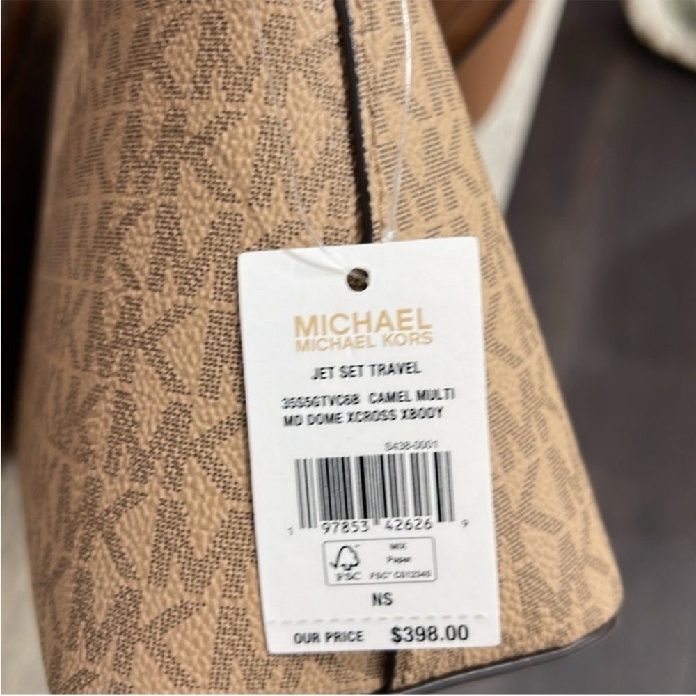 Michael Kors  $398 Tan and White Crossbody Bag - Picture 5 of 12